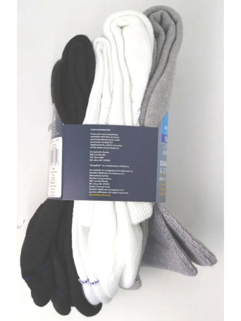 Dr. Scholl's Men's Diabetes & Circulatory Socks 6 Pair Big & Tall Ankle Sz 13-15
